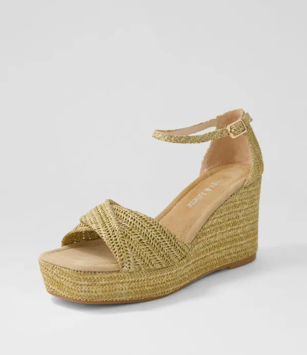 Women DJANGO & JULIETTE Cotton Natural Synthetic Raffia Sandals