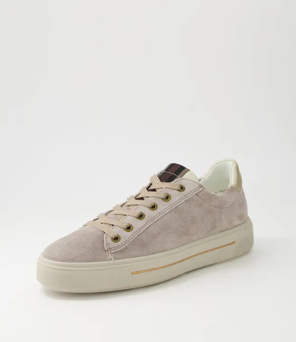 Women ARA Courtyard 02 Moon Platinum Suede Sneakers