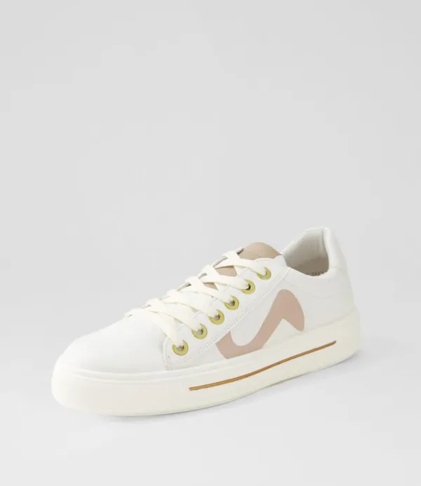 Women ARA Courtyard 402 Weiss Sand Leather Sneakers