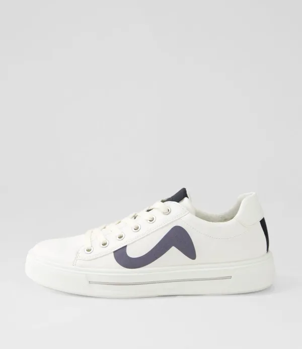 Women ARA Courtyard 402 Weiss Schwarz Leather Sneakers