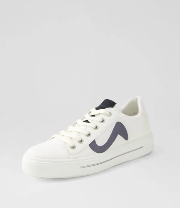 Women ARA Courtyard 402 Weiss Schwarz Leather Sneakers