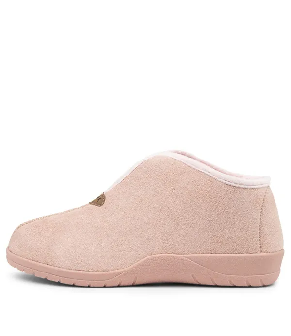 Women ZIERA Cuddles W Pale Pink Microsuede Slippers