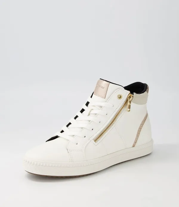 Women GEOX D Blomiee B White Syn Leather Sneakers