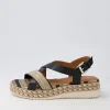 Women GEOX D Eolie D Black Leather Sandals
