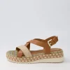 Women GEOX D Eolie D Camel Sand Leather Sandals