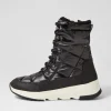 Women GEOX D Falena B Abx B Black Leather Calf Boots