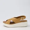 Women GEOX D Laudara B Cognac Nubuck Sandals
