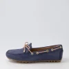 Women GEOX D Leelyan C Blue Sand Leather Flat Shoes