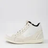 Women GEOX D Myria A Off White Suede Leather Sneakers