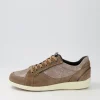 Women GEOX D Myria B Dark Beige Suede Leather Sneakers