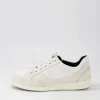 Women GEOX D Myria B Off White Leather Suede Sneakers