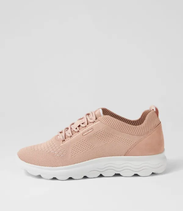 Women GEOX D Spherica A 6K Nude Knit Sneakers