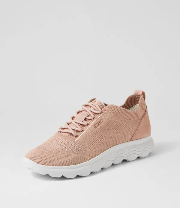 Women GEOX D Spherica A 6K Nude Knit Sneakers