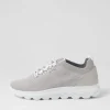 Women GEOX D Spherica A Light Grey Knit Sneakers