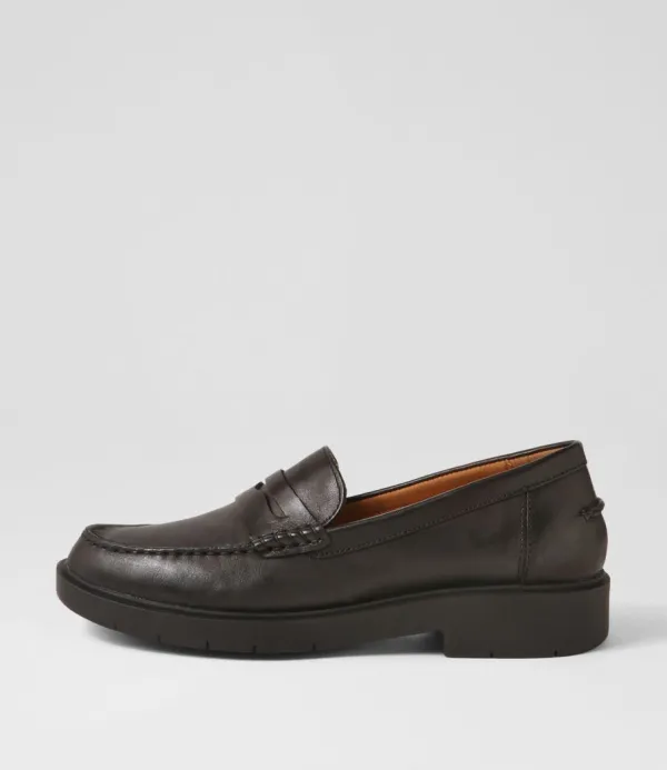 Women GEOX D Spherica Ec1 A Black Leather Loafers