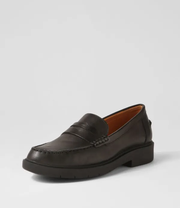 Women GEOX D Spherica Ec1 A Black Leather Loafers