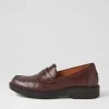 Women GEOX D Spherica Ec1 A Dark Burgundy Leather Loafers