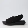 Women GEOX D Spherica Ec5 D Black Knit Sandals