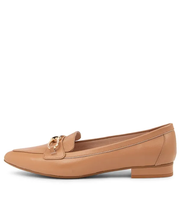 Women DIANA FERRARI Dae Light Camel Leather Ballet Flats