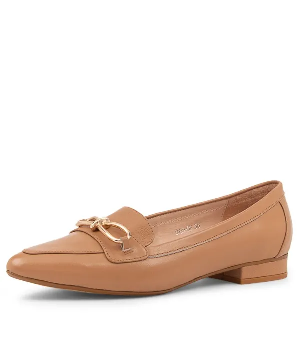 Women DIANA FERRARI Dae Light Camel Leather Ballet Flats