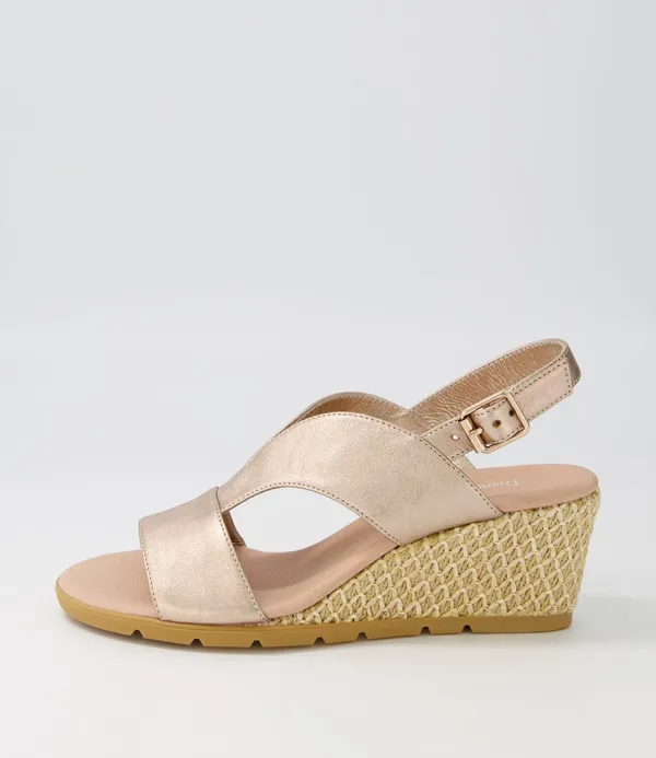 Women DJANGO & JULIETTE Dalia Champagne Nude Weave Leather Sandals