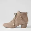 Women DJANGO & JULIETTE Defreeze Taupe Suede Lace Up Boots