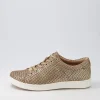 Women ZIERA Delilah Xf Gold Cut Leather Sneakers
