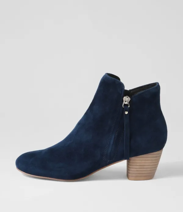 Women DJANGO & JULIETTE Demanse Navy Suede Ankle Boots