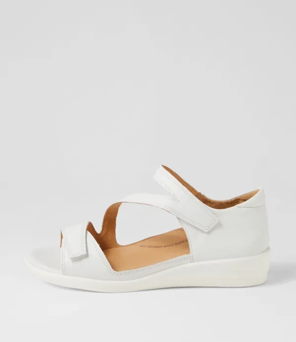 Women ZIERA Demir W White Leather Sandals