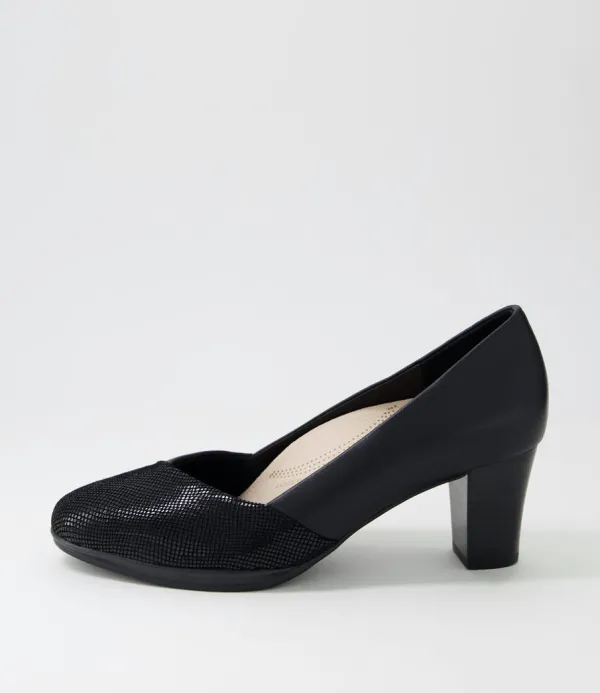 Women SUPERSOFT Denzil2 Black Scale Suede Leather Heels