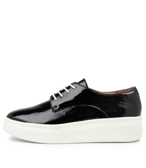 Women ROLLIE Derby City I Black Patent Leather Sneakers