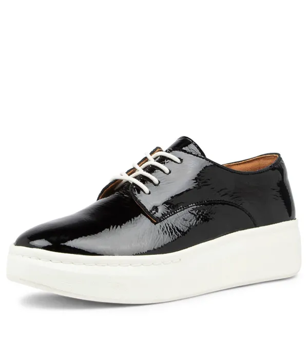 Women ROLLIE Derby City I Black Patent Leather Sneakers