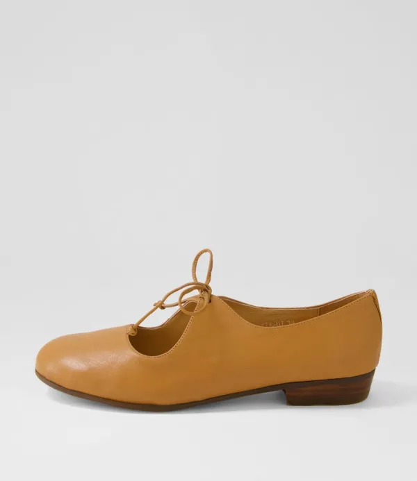 Women DJANGO & JULIETTE Dexta Dark Tan Leather Flat Shoes