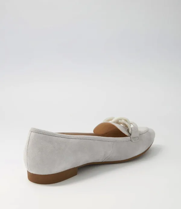 Women GABOR Diego Light Grey Leather Loafers