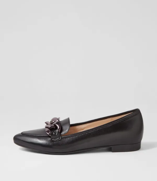 Women GABOR Diego Schwarz Leather Loafers