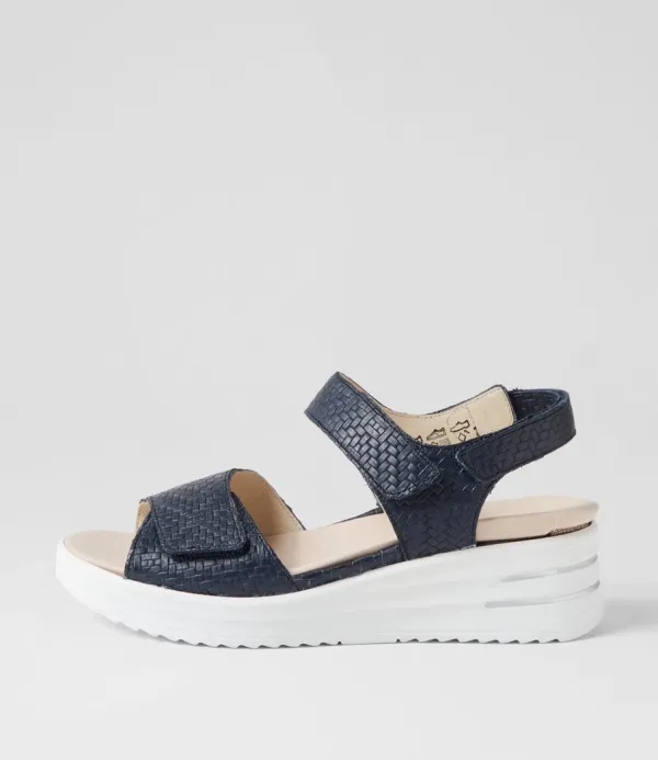 Women WALDLAUFER Dina 3 Notte Woven Leather Sandals