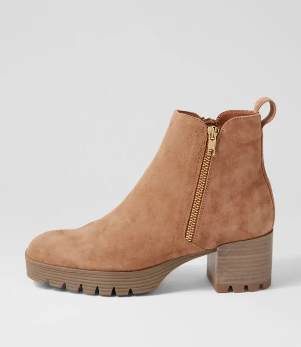Women DJANGO & JULIETTE Dinis Light Choc Suede Ankle Boots