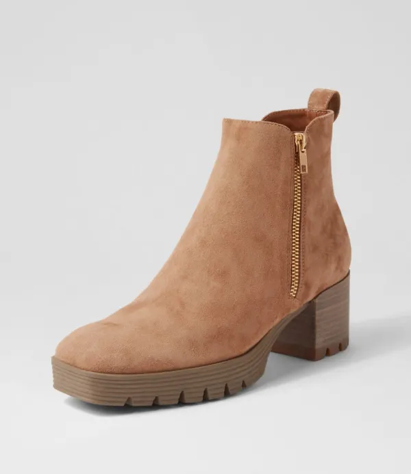 Women DJANGO & JULIETTE Dinis Light Choc Suede Ankle Boots