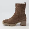 Women DJANGO & JULIETTE Dippy Dark Taupe Suede Ankle Boots