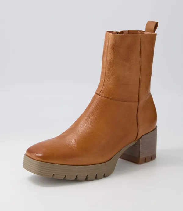 Women DJANGO & JULIETTE Dippy Tan Leather Ankle Boots