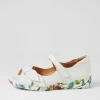 Women ZIERA Disco W White Bright Floral Leather Sandals