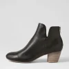 Women DJANGO & JULIETTE Dollars Black Natural Heel Leather Ankle Boots