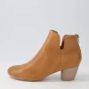 Women DJANGO & JULIETTE Dollars Dark Tan Leather Ankle Boots
