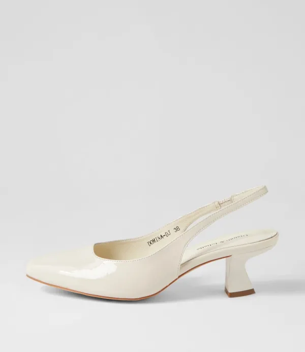 Women DJANGO & JULIETTE Domina Ivory Patent Leather Heels