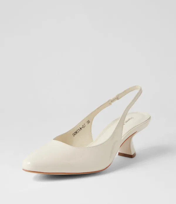 Women DJANGO & JULIETTE Domina Ivory Patent Leather Heels