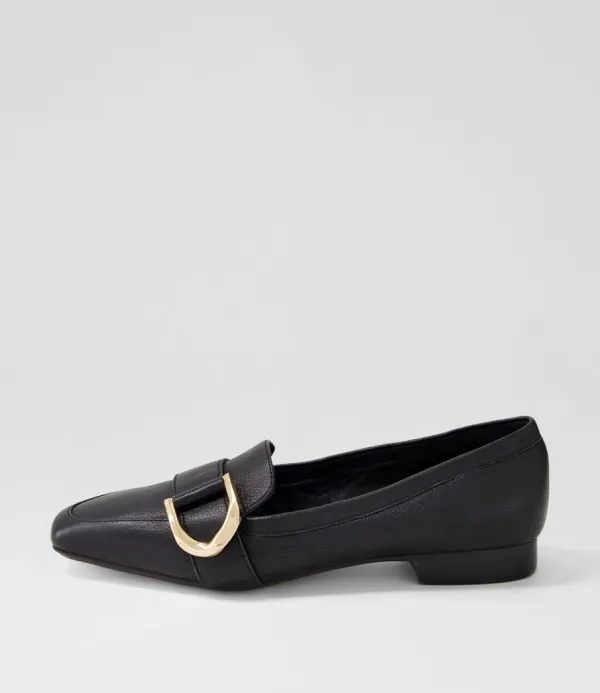 Women DIANA FERRARI Dorys Black Leather Loafers