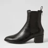 Women DJANGO & JULIETTE Dowell Black Leather Chelsea Boots