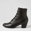 Women DJANGO & JULIETTE Durban Black Leather Lace Up Boots