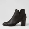 Women DJANGO & JULIETTE Duriel Black Leather Ankle Boots