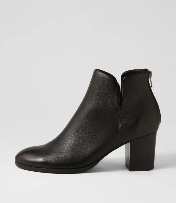 Women DJANGO & JULIETTE Duriel Black Leather Ankle Boots